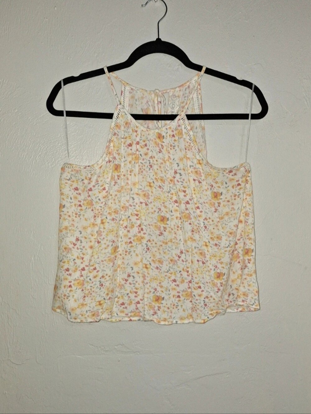 Floral Cream Halter Tank Top